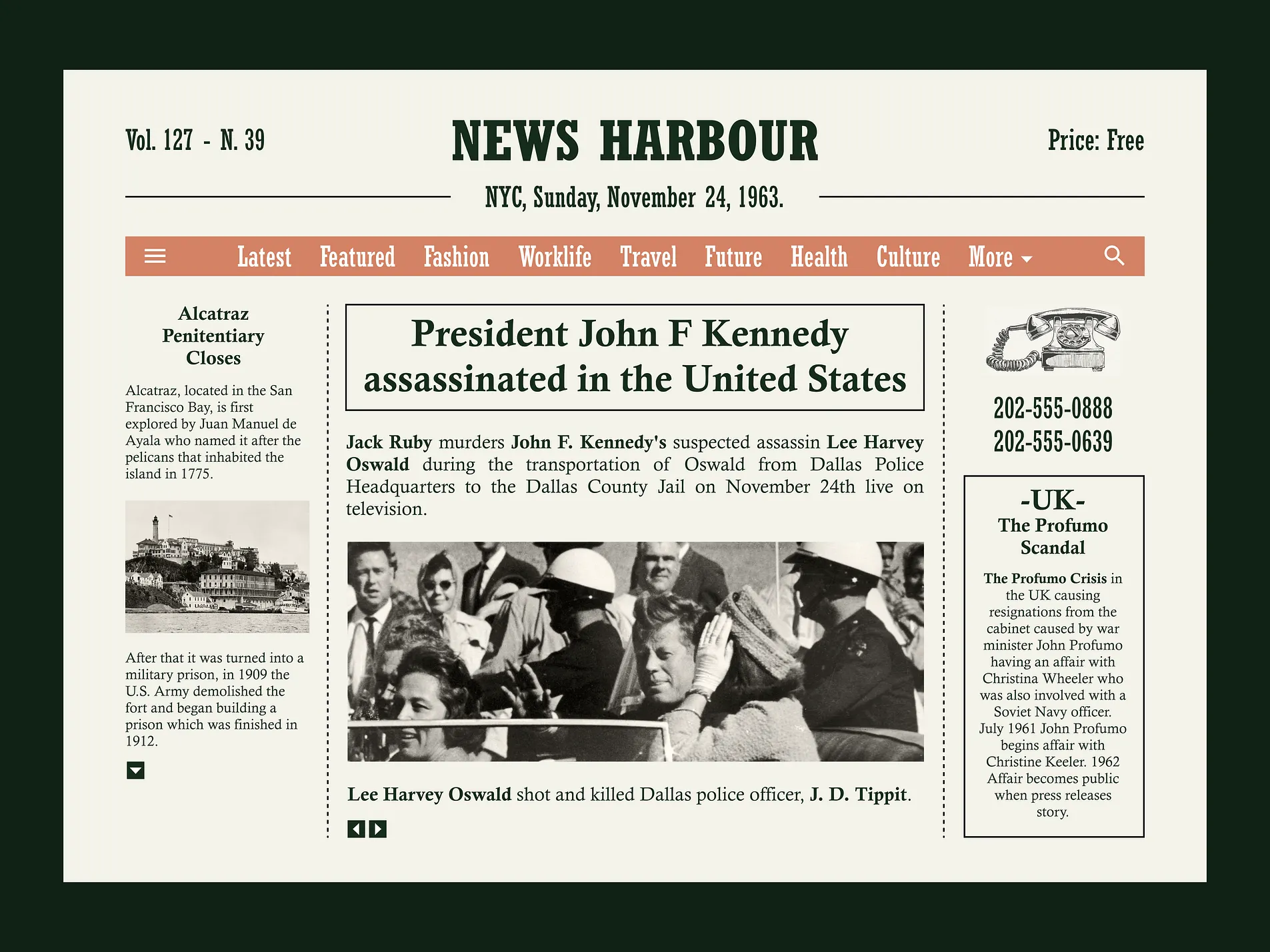 11. Interactive Vintage Magazine Web Design
