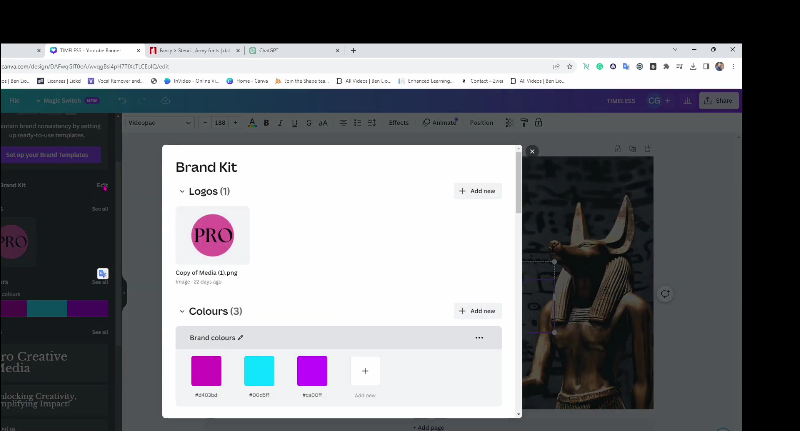 Heading to Brand Kit on Canva