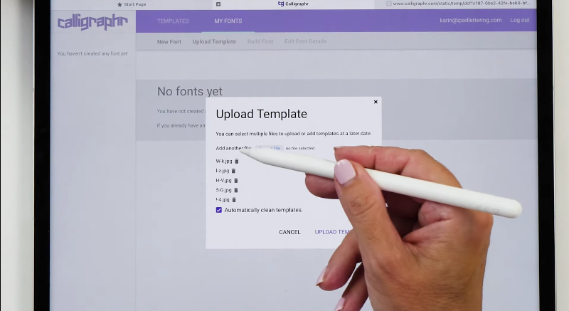 Upload Template to Calligraphr