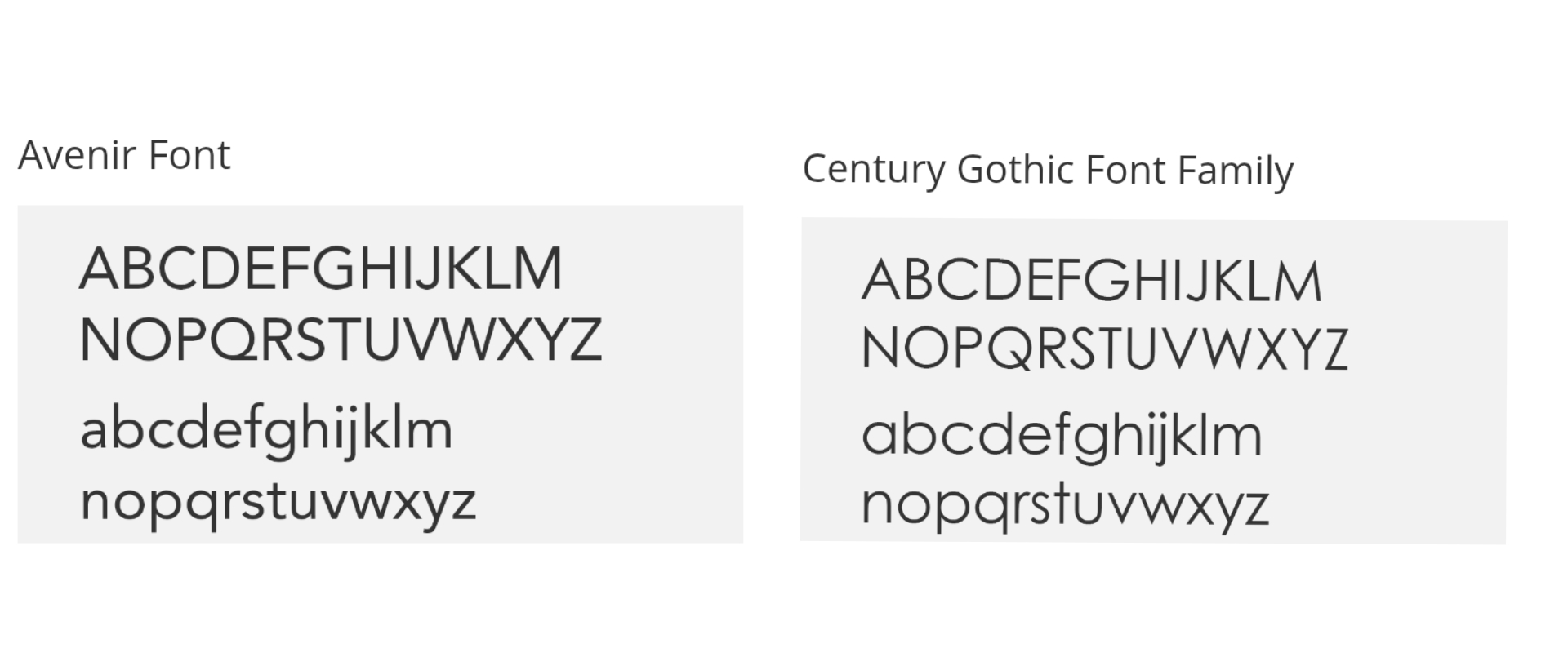 Avenir+Century Gothic 