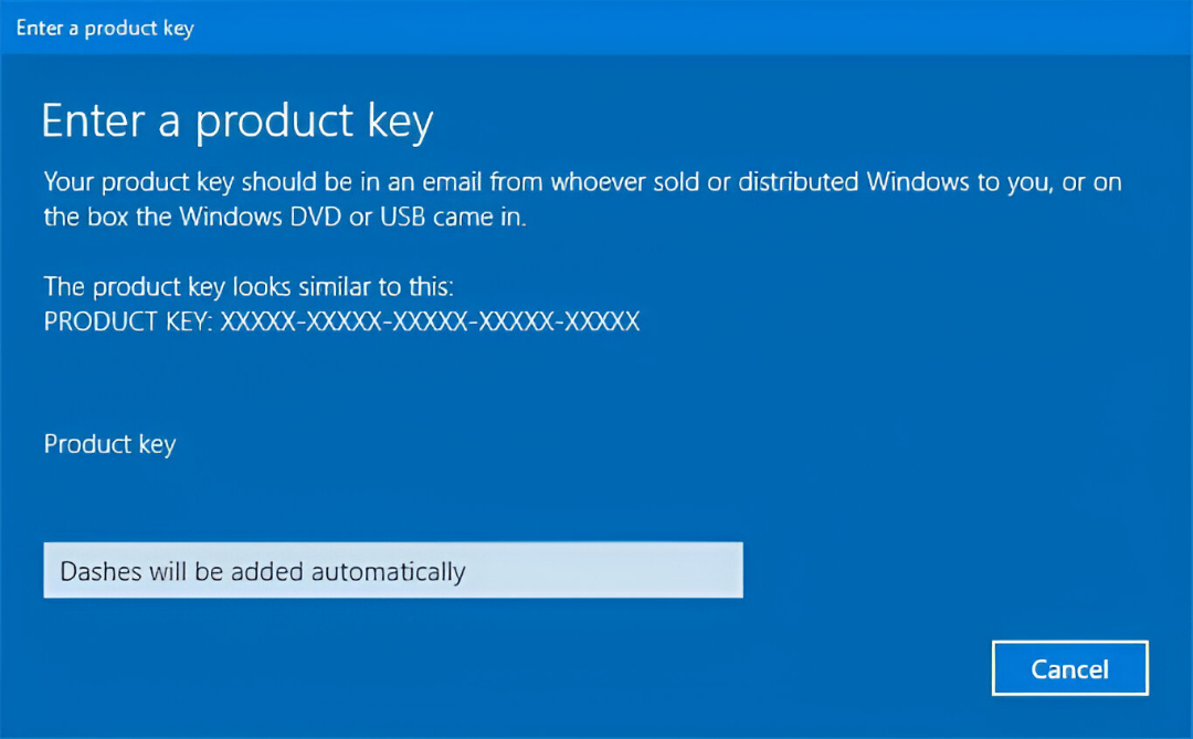 Product key activation