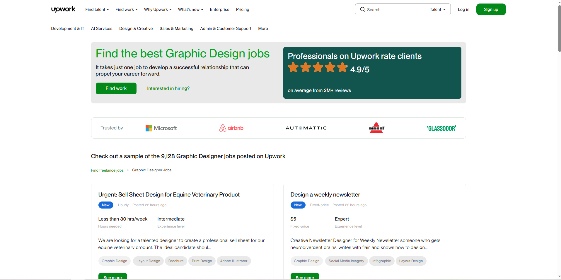 Upwork Graphic Design jobs