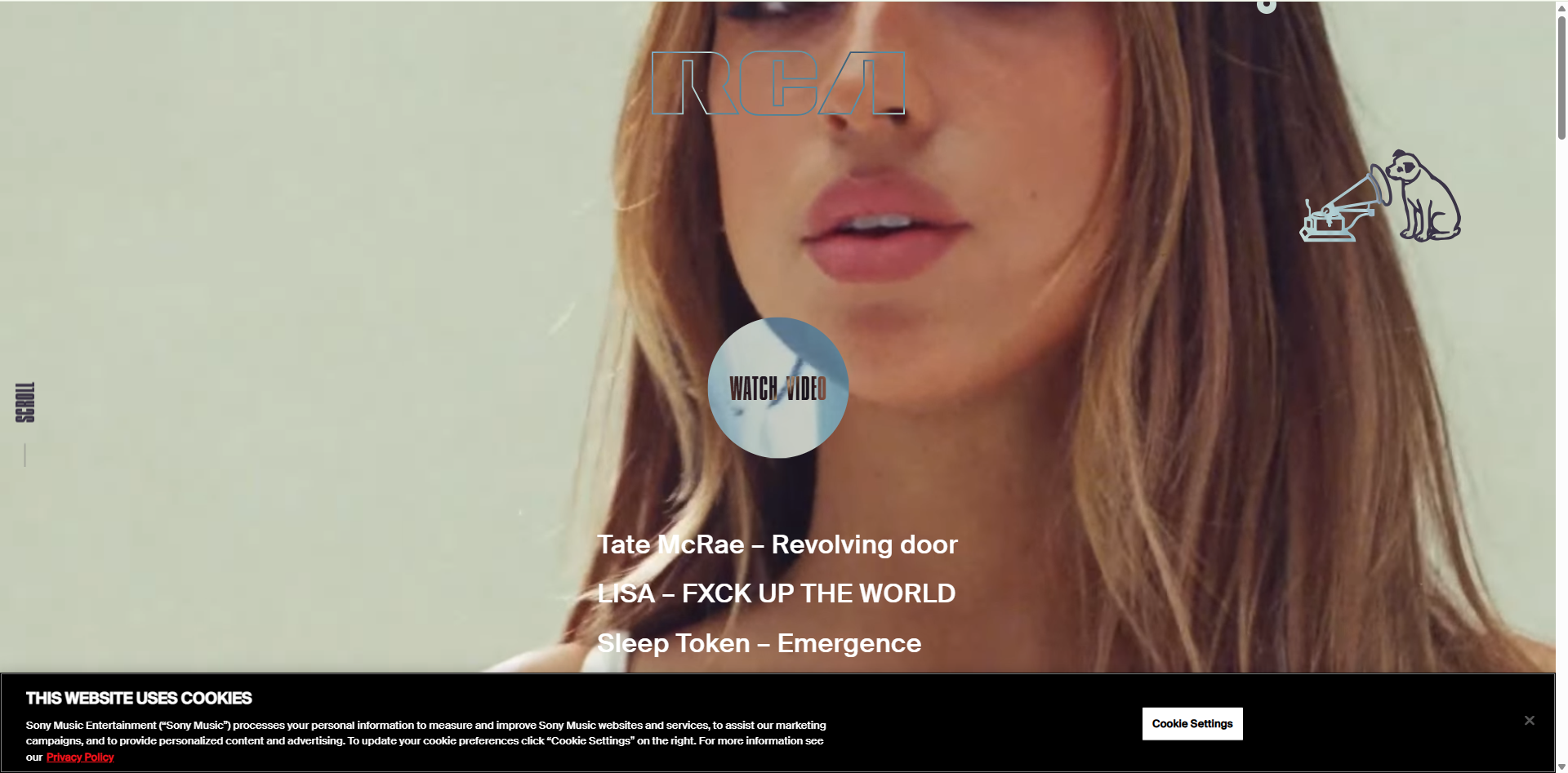 RCA Records homepage