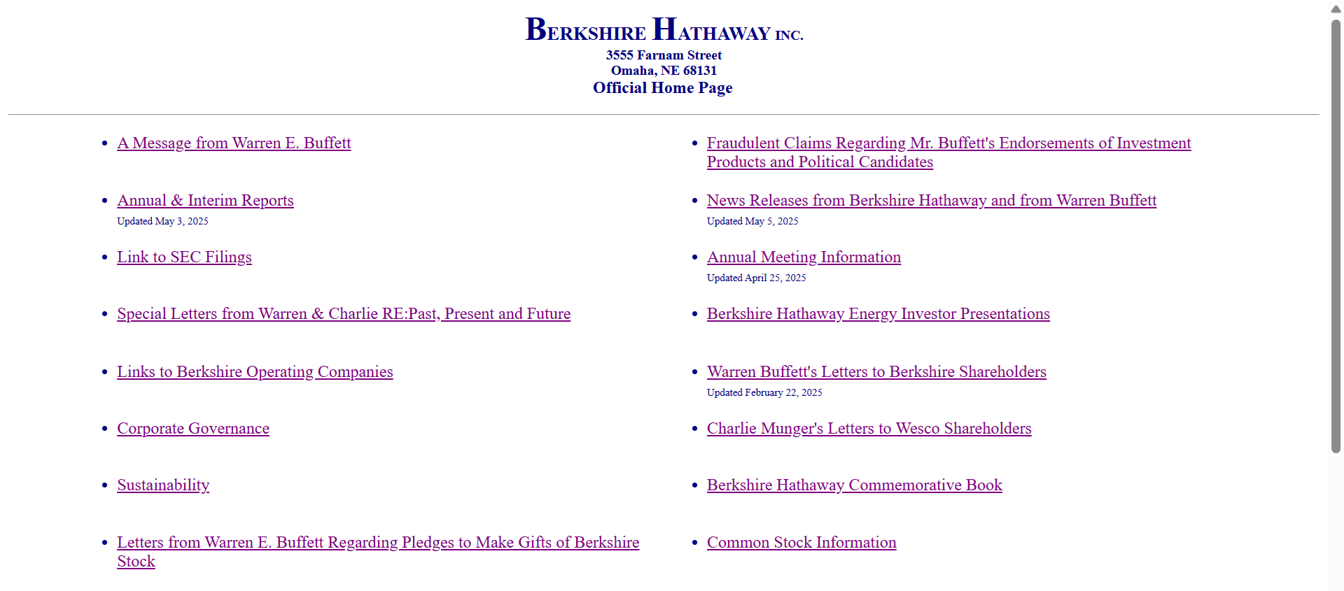 Berkshire’s web design