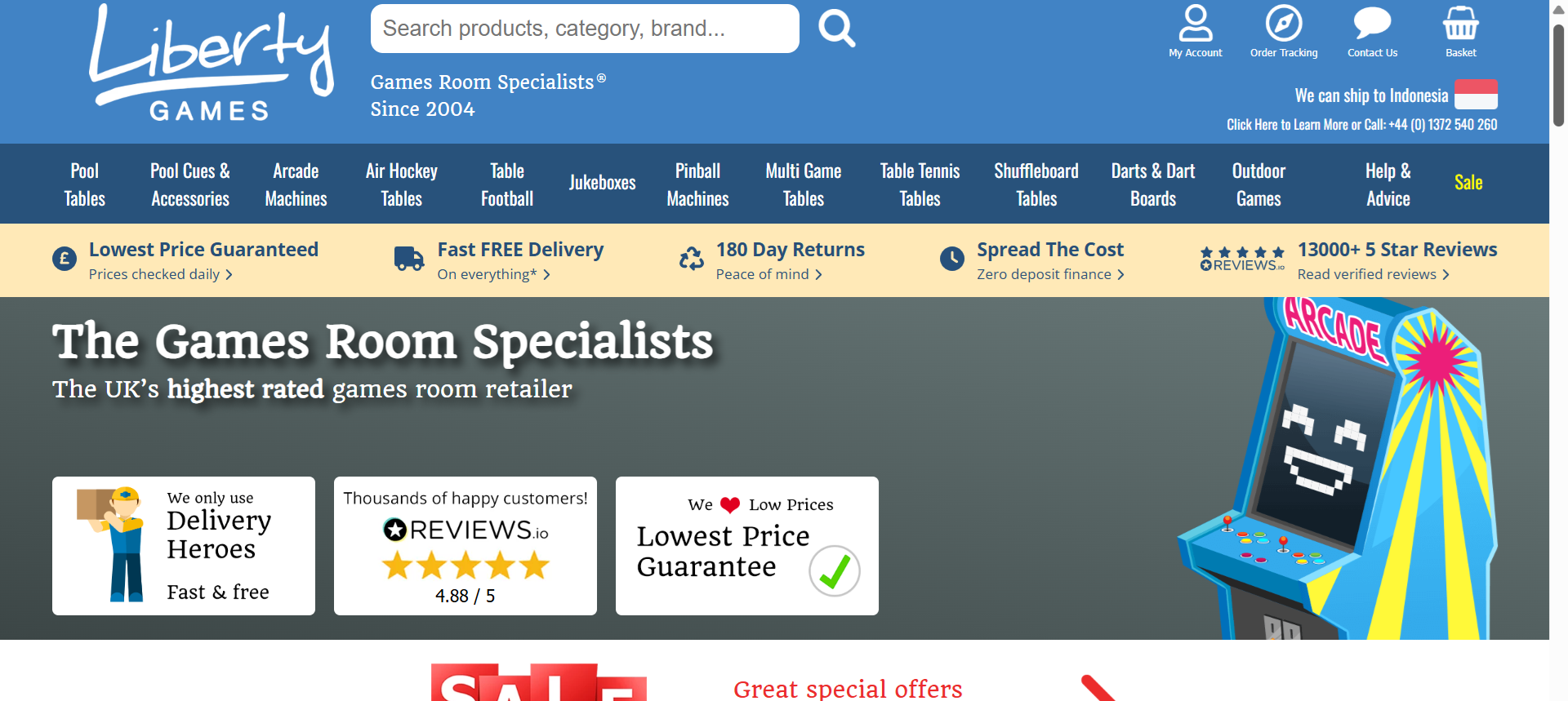 Liberty Games’s web design