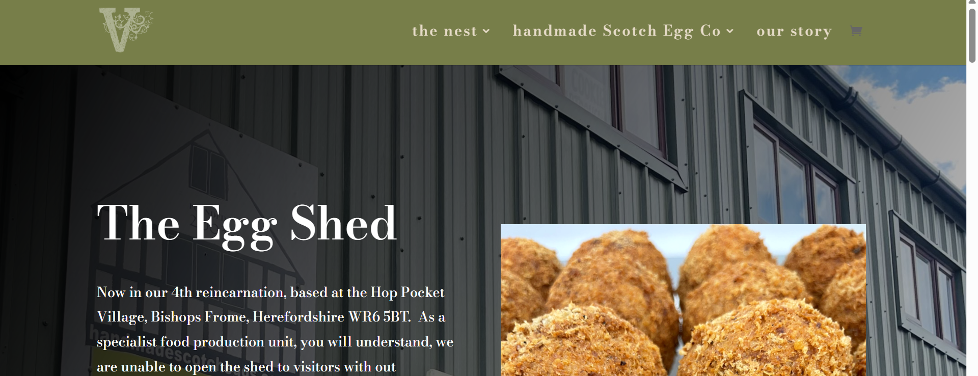 Egg Shed’s web design