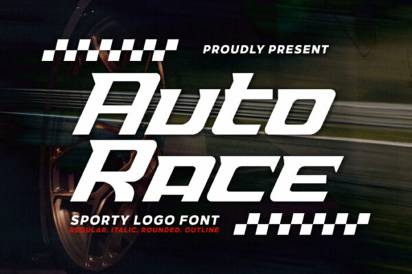 Auto Race – Sporty Logo Font